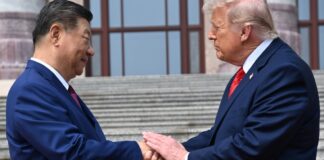 apretón de manos de Trump con Xi Jinping