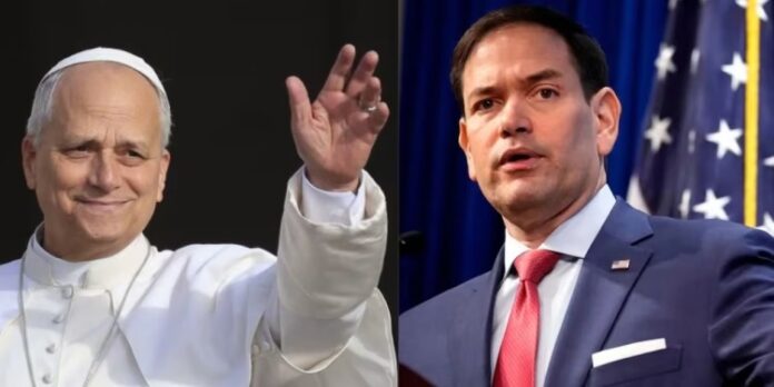 El papa León XIV y Marco Rubio