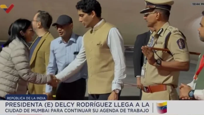 Presidenta (E) Delcy Rodríguez en Mumbai