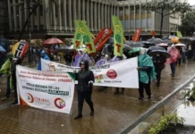 Sindicatos colombianos marchan este lunes 20 de julio contra neoliberalismo Sindicatos colombianos marchan