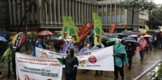 Sindicatos colombianos marchan