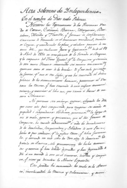 acta de independencia de venezuela-5 de julio de 1811