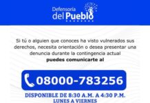 Línea 08000 PUEBLO activa para denuncias durante contingencia