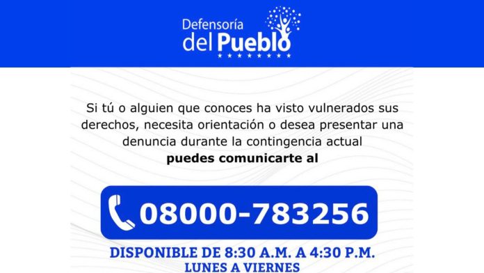 Línea 08000 PUEBLO activa para denuncias durante contingencia Línea 08000 PUEBLO activa para denuncias durante contingencia