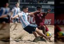 Venezuela golea a Argentina y se mantiene invicto en sudamericano Sub-20 de Fútbol playa