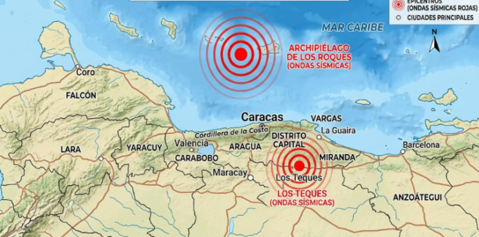 Dos sismos se registran en Miranda y Los Roques