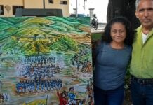 Presentan pintura conmemorativa de Batalla de Sabana de la Guardia en plaza Bolívar de Naguanagua Cuadro Batalla de Sábana de la Guardia