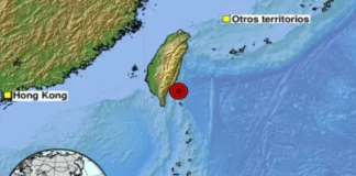 Sismo de 5,8 se registró frente a las costas del sureste de Taiwán
