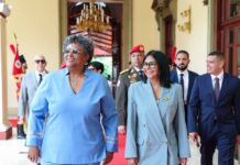 Presidenta Delcy Rodríguez recibe con honores a la primera ministra de Barbados primera ministra de Barbados