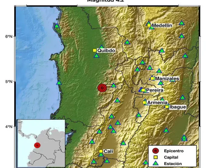 Nuevo sismo de magnitud 4,2 sacude Chocó este jueves Nuevo sismo en el Chocó