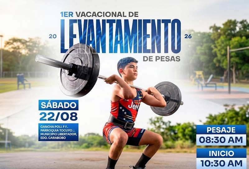 Primer Torneo Vacacional de Levantamiento de Pesas en Tocuyito torneo vacacional de levantamiento de pesas Levantamiento de Pesas en Tocuyito