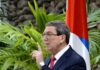 Canciller de Cuba presenta informe anual y denuncia daños del bloqueo