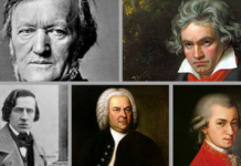 compositores académicos del período Clásico y Romántico